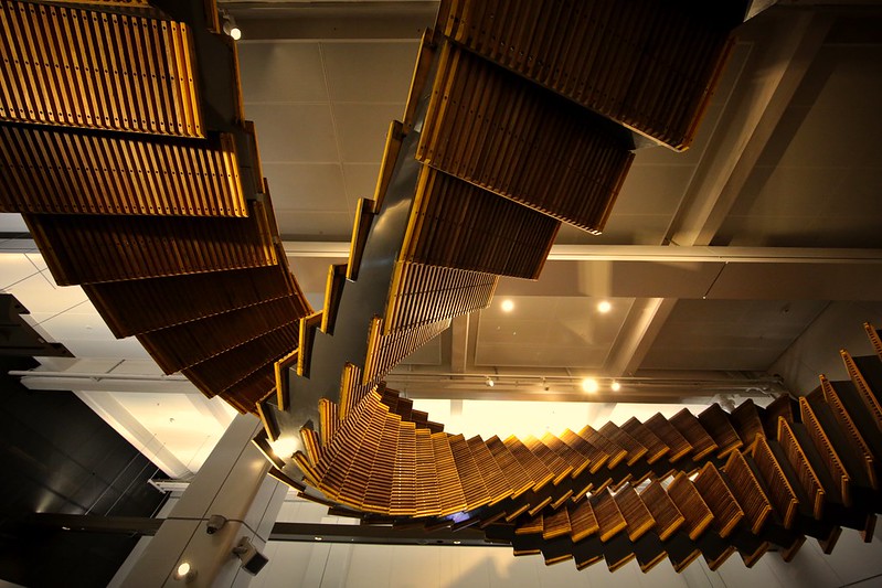 Wood art installation Wynyard Railway Station