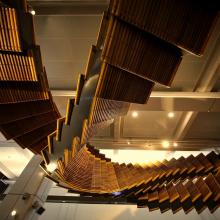 Wood art installation Wynyard Railway Station