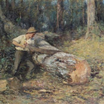 Frederick McCubbin Sawing Timber 1907